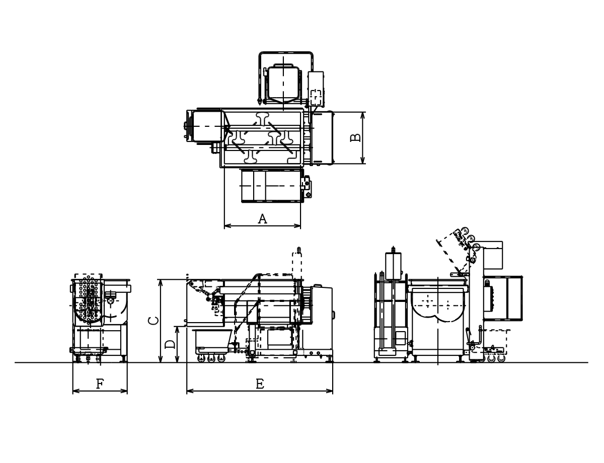 OOpen Mixer (One-Side Discharge)'s dimensions