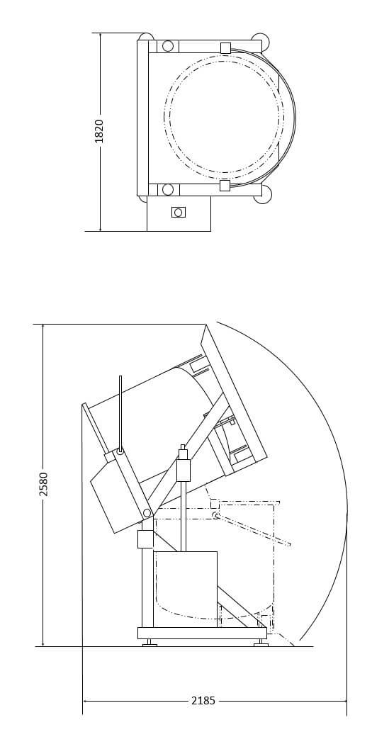 ダンパースタンダードの寸法図